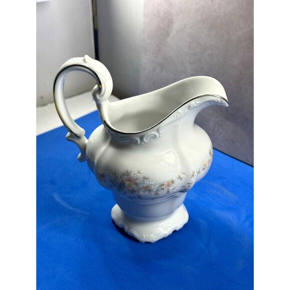 Johann Haviland Bavaria Germany Porcelain Creamer With Floral Design & Silver Tr - Picture 12 of 13